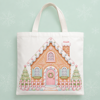 Sac en toile de Noël imprimé sur mesure ou en stock, en coton lavable, double usage pour marché extérieur
