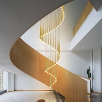 Lustre LED rotatif en fer forgé de luxe léger, à intensité variable, pour villa, escalier double, lampes multi-formes