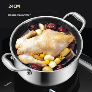 Chất Lượng Cao Dày Tổ Ong Etch Không Dính Súp Nồi Soong Hộ Gia Đình Đồ Nấu Nướng 304 Thép Không Gỉ Nồi Với Glass Nắp - Product Image 2