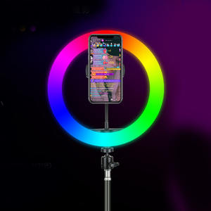 Anneau lumineux <span class=keywords><strong>LED</strong></span> pour Selfie, 32cm, variable, rvb, couleur, 13 pouces, <span class=keywords><strong>MJ33</strong></span>, anneau lumineux doux pour appareil photo, téléphone, photographie, vidéo - Product Image 2