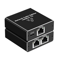 Adaptador Gigabit Ethernet RJ45, divisor de Internet de red LAN de 1000Mbps, aleación de aluminio, controlador Plug and Play de 1 a 2 salidas