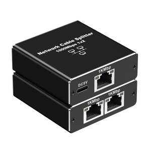 อะแดปเตอร์อีเทอร์เน็ต RJ45กิกะบิต1000Mbps ตัวแยกสัญญาณอินเทอร์เน็ตเครือข่ายแลนอลูมิเนียมอัลลอยด์<span class=keywords><strong>1</strong></span>ถึง<span class=keywords><strong>2</strong></span>ไดรเวอร์แบบปลั๊กแอนด์เพลย์ - Product Image 1