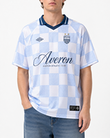 Maillot de football à motif à carreaux gris avec logo de marque imprimé par sublimation, col polo personnalisé, maillot de football de haute qualité