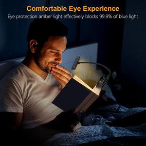Gritin Clip On Book Light 19 <b>Led</b> Rechargeable Touch Control Eye Caring Reading Lamp For <b>Bed</b> Use - Product Image 4