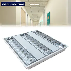 CE CB Meeting Room 20 W 40 W Tersembunyi 2ft 4ft Neon Grid Perlengkapan Tertanam LED Kantor Grille Lampu