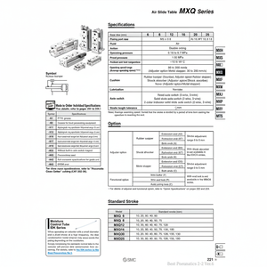 SMC Pneumatics Air Slide <b>Table</b> MXQ25-100BT - Product Image 1