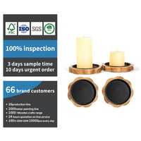 Plateau à bougies en bois, petit plateau pour bougies brunes, cylindriques et en forme de pot, support décoratif pour porche et étagère.