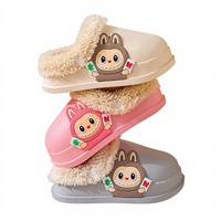 Nouvelles pantoufles pour enfants en tissu Rabu, mignonnes, antidérapantes, pour filles, automne-hiver, à bout détachable et lavable, en EVA, modèle parent-enfant