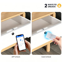 Serrure de meuble intelligente invisible TTLock App, serrure de tiroir électronique sans perçage à carte RFID pour armoire et mobilier