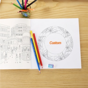 Hoàn Hảo Ràng Buộc Matte Nhiều Lớp Softcover Tùy Chỉnh Màu Cuốn Sách Tâm Dành Cho Người Lớn Màu Cuốn Sách Với Bút Chì - Product Image 1