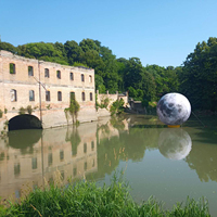 Ballons gonflables géants personnalisés 360° en forme de lune, colorés et lumineux pour la publicité, les événements et les fêtes