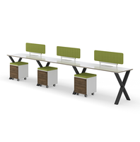 Poste de travail modulaire moderne pour 6 personnes Table de bureau Centre d'appel Cabines Meubles