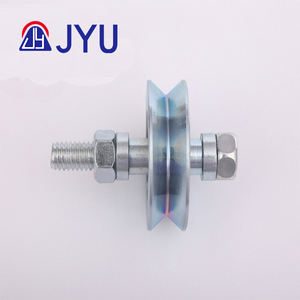 Rodillo de rueda galvanizado de un solo rodamiento universal con perno con ranura U V Y para reemplazo-plateado - Product Image 4