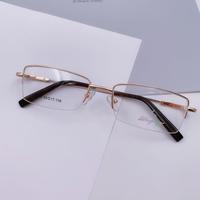 Monture optique unisexe Top Light 1502 moderne et tendance, rectangulaire, en métal à mémoire de forme, pliable, semi-cerclée, avec verres transparents pour usage quotidien