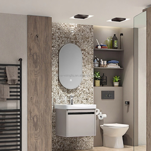 <span class=keywords><strong>Mueble</strong></span> <span class=keywords><strong>de</strong></span> <span class=keywords><strong>Baño</strong></span> Moderno con Lavabo <span class=keywords><strong>de</strong></span> Cerámica, Espejo Iluminado y Gabinete <span class=keywords><strong>de</strong></span> Pared <span class=keywords><strong>para</strong></span> Hotel - Product Image 1