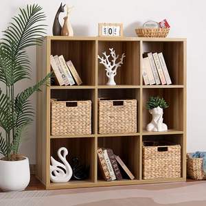 Paniers pliables pour étagères Sacs à linge tissés à la main Panier de rangement en osier Panier tissé en jacinthe d'eau Cubes de rangement en osier - Product Image 3