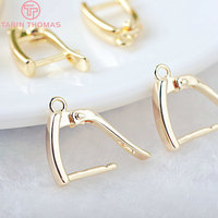 Vente en gros de fermoirs de boucles d'oreilles en laiton couleur or 24 carats en forme de U avec trou de suspension, accessoires de fabrication de bijoux DIY de haute qualité