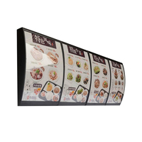Boîte à menu lumineuse incurvée pour la restauration rapide, publicité personnalisée, panneau lumineux, menu rétroéclairé LED, affichage de menu de restaurant