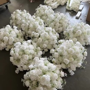 Support de fleurs boules de <span class=keywords><strong>centre</strong></span> de <span class=keywords><strong>mariage</strong></span> en plomb de route personnalisé décoration de <span class=keywords><strong>table</strong></span> boule de <span class=keywords><strong>fleur</strong></span> blanche à vendre - Product Image 2