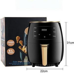Freidora de Aire Eléctrica de 6L, Plástico, Sin Aceite, Pantalla LCD, Forma Redonda, Eficiente Energéticamente, Cocción Rápida - Product Image 6