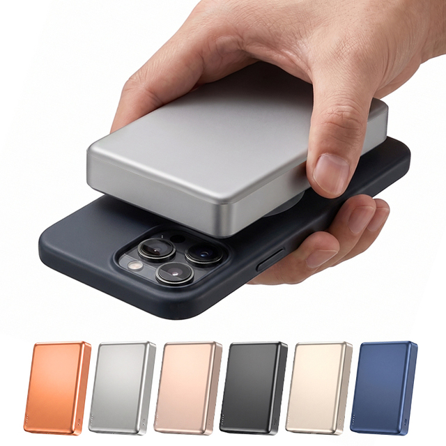 Multi Color Magnetic Power Bank 10000mAh Wireless Charger Metal Body Portable Fast Charging Battery Pack