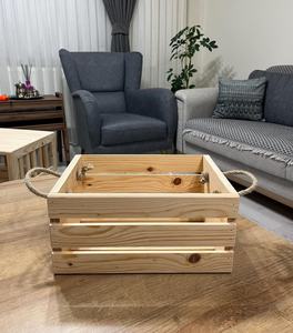 กล่องไม้เก็บของสำหรับดูหนังกลางคืน กล่องไม้สไตล์เรโทรสำหรับใส่ของขวัญ ตะกร้าของขวัญ ถาดขนม และตะกร้าใส่ของขวัญ - Product Image 1