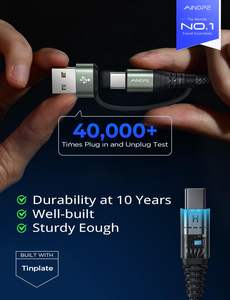 Cable USB C LISEN PD de 60W, Cable Tipo C de Carga Rápida de Alta Velocidad para iPhone 17 16 Pro Max Plus, Samsung S25, MacBook Air, Oficina, Juegos - Product Image 6