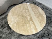 Table basse ronde en marbre White Hole Stone Xiaoshe, style italien de luxe haut de gamme, pour salon et usage domestique