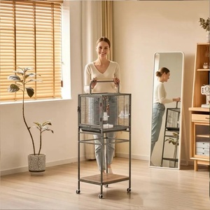 <span class=keywords><strong>Cage</strong></span> à oiseaux en métal durable de grande capacité, exportée d'usine, avec plateau en plastique, emballée pour l'élevage de perruches et de perroquets, utilisation en villa - Product Image 4