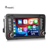 Radio de Coche Android Podofo de 7 Pulgadas, 4+64 GB, 2 DIN, para Audi A3 8P S3 RS3, Carplay Inalámbrico/Android Auto, GPS/Wifi, USB + Tipo-C, Estéreo para Coche ODM
