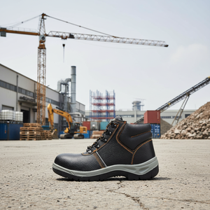 Chaussures de travail en cuir véritable imperméables et antidérapantes pour hommes, chaussures de sécurité à embout d'acier pour les chantiers de construction et de bâtiment - Product Image 6