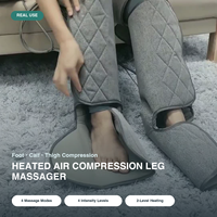 Masseur de jambes à air compressé chauffant, bottes de récupération sportive avec 4 modes et 4 intensités pour les pieds, les mollets et les cuisses