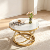 Table basse compacte de luxe en métal, style scandinave minimaliste, portable, moderne, plateau en marbre, meubles de salon, table de chevet