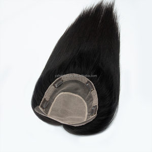 Nuevo diseño de base de piel, 100% cabello Remy virgen europeo ruso, topper de cabello humano con encaje HD y línea de cabello pre-arrancada, postizos para mujer - Product Image 6