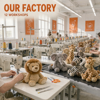 Peluche personnalisée ODM/OEM en forme d'animal sauvage de dessin animé, poupée en peluche de haute qualité pour souvenirs de zoo, parc à thème, cadeau de vacances