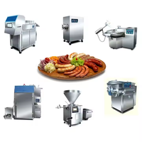 Línea de Producción de Salchichas al Vacío Modelo 2000, Máquina para Rellenar y Atar Salchichas, Picadora de Carne, Rellenadora de Salchichas