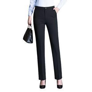 Pantalones de Trabajo Profesionales de Pierna Recta y Cintura Alta para Mujer, Corte Ajustado, Tela Elástica Antiarrugas - Product Image 5