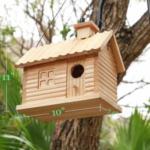 Casa <span class=keywords><strong>de</strong></span> pájaros <span class=keywords><strong>de</strong></span> madera Natural a prueba <span class=keywords><strong>de</strong></span> viento para exteriores, botón <span class=keywords><strong>de</strong></span> diseño <span class=keywords><strong>de</strong></span> agujero <span class=keywords><strong>de</strong></span> <span class=keywords><strong>árbol</strong></span>, Animal para animales pequeños, liquidación <span class=keywords><strong>de</strong></span> 2 agujeros Bluebird Finch - Product Image 6