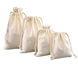 Wholesale Custom Size Eco Friendly Recycled <strong>Plain</strong> Printed Big Cotton <strong>Canvas</strong> Pouch Drawstrings Dust Bags With Rope Logo - Product Image 2