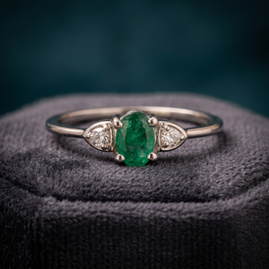 Anillos chapados en oro y Gema de plata de ley Cz, ónix verde y blanco - Product Image 3