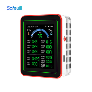Moniteur de qualité de l'air domestique intelligent WiFi AQI CO2 CO HCHO TVOC C6H8 PM2.5 PM10 PM1.0 PM0.5 PM0.3 Température <span class=keywords><strong>Humidité</strong></span> Écran LCD IP54 - Product Image 2