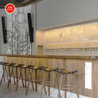 Ensemble de table et de chaises de bar en bois moderne sur mesure pour hôtel, café, salle à manger