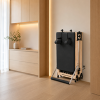 Camas Reformer Pilates Plegable de Madera de Arce con Patas Extensibles para Estudio y Casa Ahorra Espacio