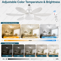 Ventilateur intelligent à visser E27 avec ampoule LED 40W, combo ventilateur et ampoule, 3000K-6500K, dimmable, télécommande pour kit d'éclairage de chambre à coucher