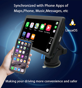 Giá Xuất Xưởng 7 Inch Carplay Android Tự Động Cảm Biến Wifi G-Sensor <span class=keywords><strong>GPS</strong></span> Xe Hơi DVR Máy Ghi Hình Trình Điều Khiển Camera Trước Và Sau Hộp Màu Đen Cho Xe Hơi - Product Image 4