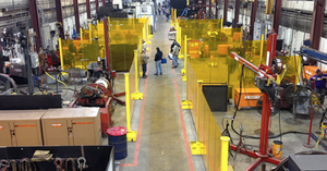 블루 비닐 용접 안전 커튼/용접 로봇 작업장 용 휴대용 용접 스크린 0.5mm - Product Image 4