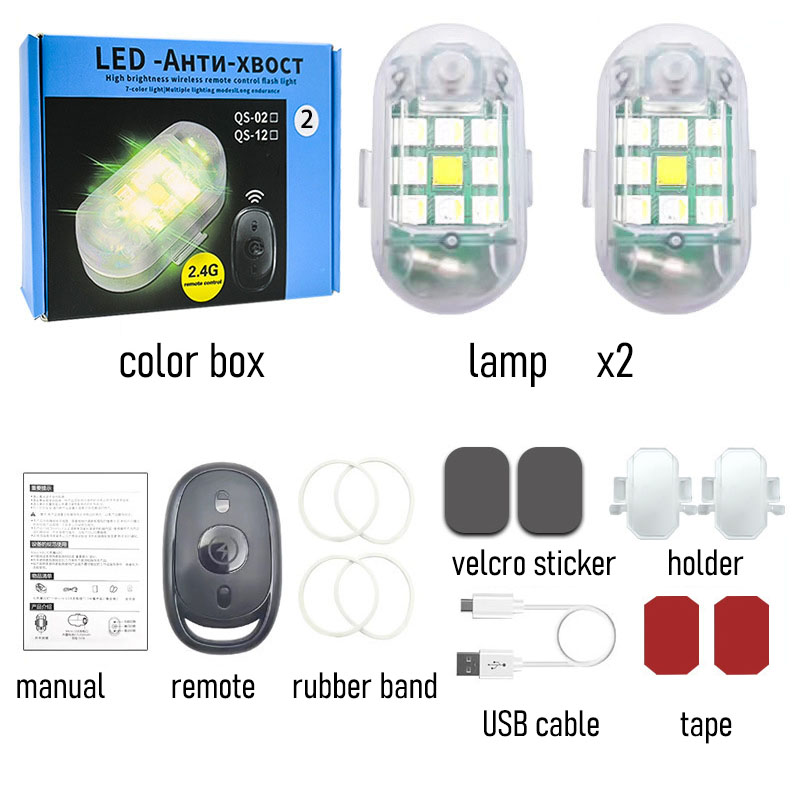 2 lámparas+mando+imán+soporte