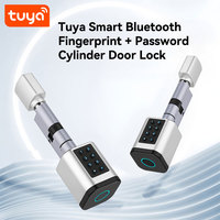 Serrure de porte électronique intelligente Tuya Smart BLE avec empreinte digitale + mot de passe, déverrouillage par empreinte digitale, mot de passe, carte IC, clé, application PST-PURA