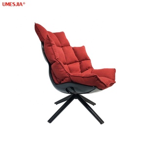 Sillón Moderno de Fibra de Vidrio para Sala de Estar, Estilo Italiano, Silla Husk Giratoria con Patas de <span class=keywords><strong>Metal</strong></span>, Completamente Cubierto con Cojín de Tela - Product Image 4