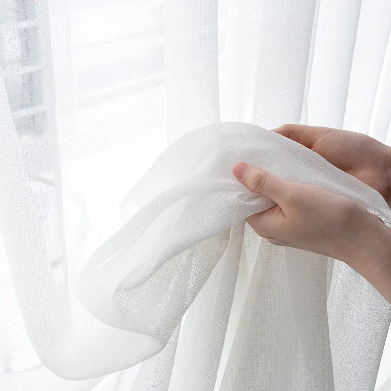 Zhongha — rideau en tissu pur 100% Polyester, tissu blanc pour le salon, famille, nouvelle collection